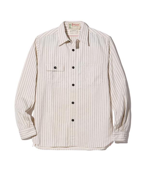 SUGAR CANE 8.5oz. WHITE WABASHWORK SHIRT