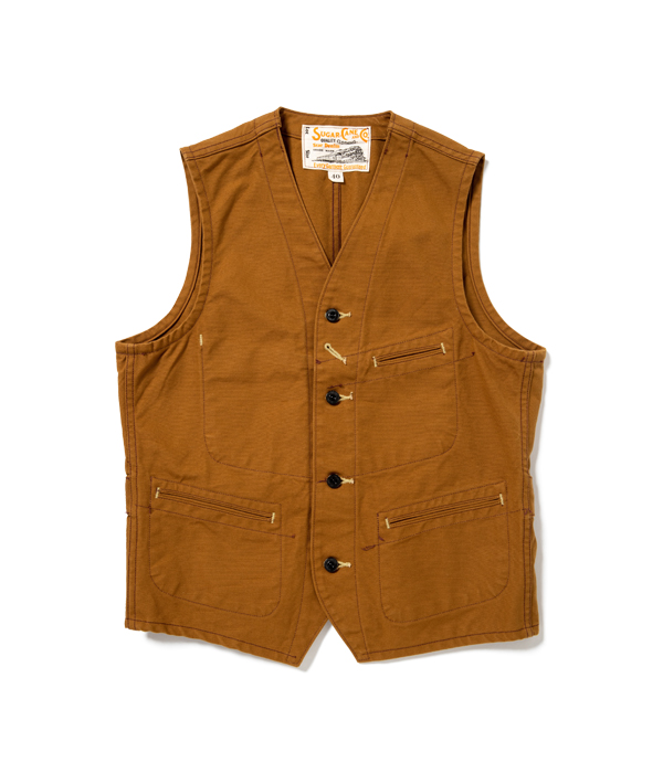 Lot No. SC14375 / 13oz. BROWN DUCK WORK VEST - SUGAR CANE ...