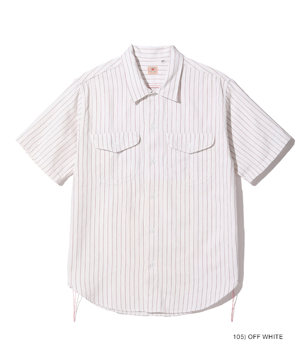 Lot No. SC38699 / COKE STRIPE WORK SHIRT (SHORT SLEEVE) - SUGAR
