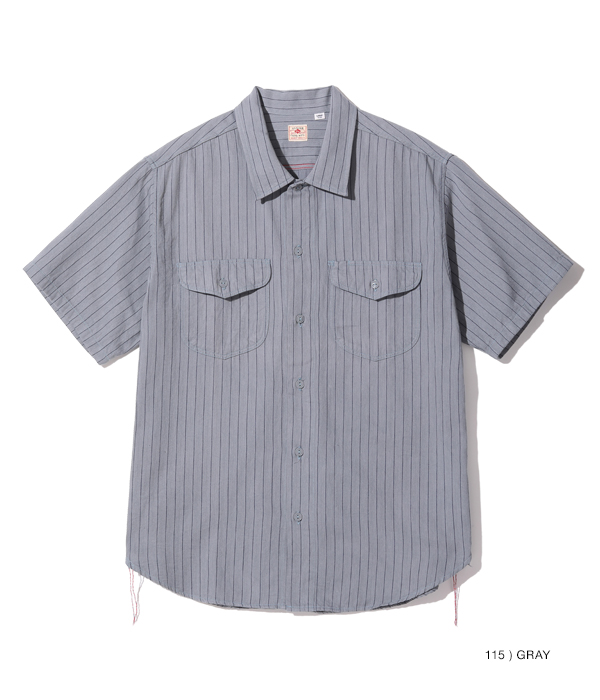 Lot No. SC38699 / COKE STRIPE WORK SHIRT (SHORT SLEEVE) - SUGAR