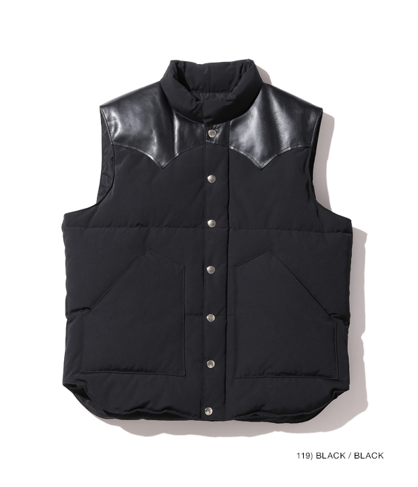 Lot No. SC15222 / LEATHER YOKE T/C DOWN VEST - SUGAR CANE ...