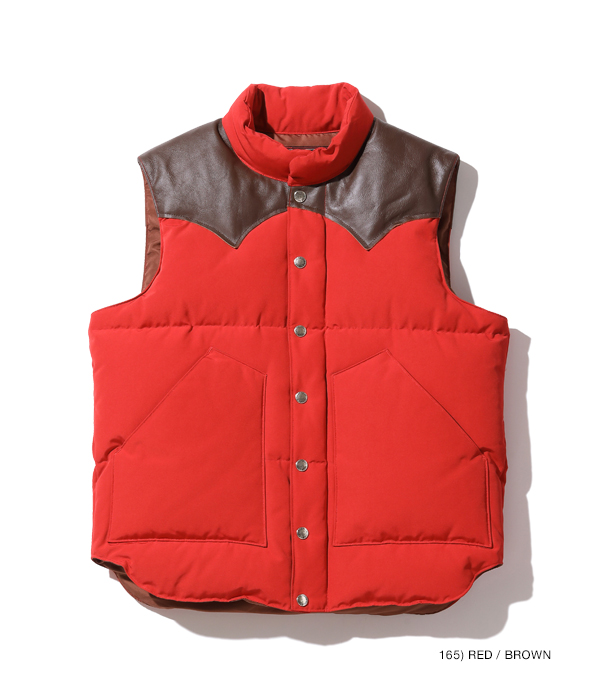 Lot No. SC15222 / LEATHER YOKE T/C DOWN VEST - SUGAR CANE ...