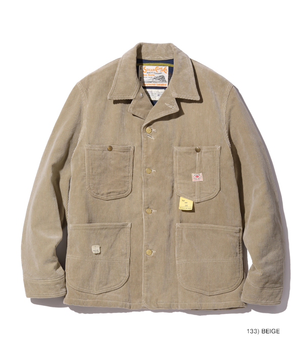 Lot No. SC15233 / 9W CORDUROY BLANKET LINED WORK COAT - SUGAR CANE ...