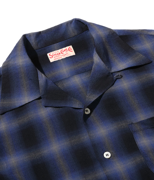 Lot No. SC29120 / RAYON OMBRE CHECK OPEN SHIRT - SUGAR CANE