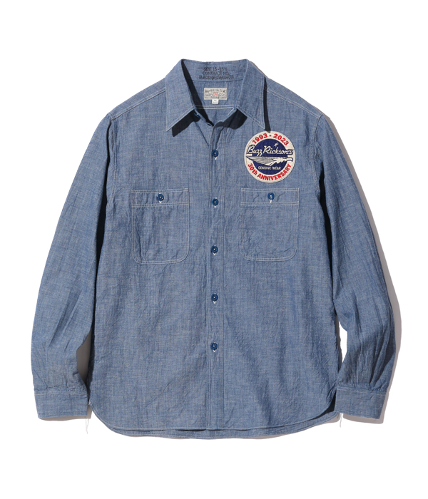 Lot No. BR29184 / BLUE CHAMBRAY WORK SHIRTS “BUZZ RICKSON'S 30th