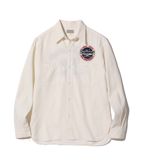 バズリクソンズ BUZZ RICKSON'S 長袖シャツ BR29185 WHITE CHAMBRAY